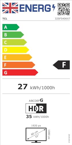 TCL 32SF540K 32-inch FHD Smart Television - HDR & HLG-Dolby Audio-DTS