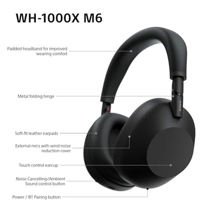 Sony WH-1000XM6 Flagship Noise Cancelling Over-Ear Wireless Bluetooth Headphones