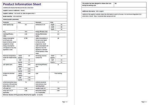 Hoover H-Wash 300 H3W492DE Free Standing Washing Machine, Rapid Wash Cycles, 9 kg Load, 1400 rpm, White