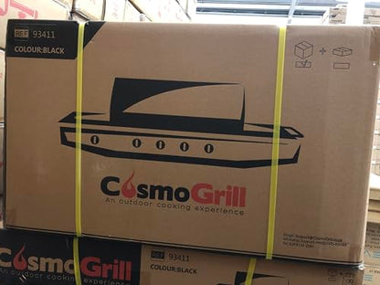 CosmoGrill Pro Deluxe 5 Gas Burner 4+1 Barbecue Grill, Steel Warming Rack, Side-Burner