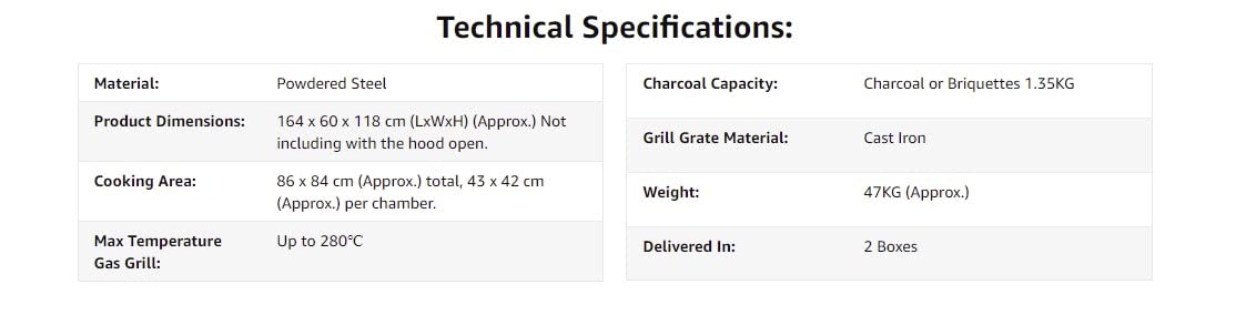 CosmoGrill Hybrid 4 Burner Barbecue with Waterproof Cover