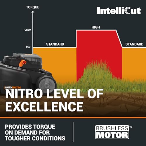 Worx WG737E 40V 37cm Cordless Lawnmower – Ideal for Medium to Large Gardens (300-550 m²)