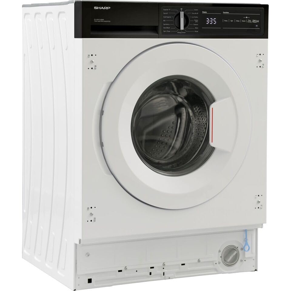 Sharp Sharp ES-NIH714BWA-EN Integrated 7kg Washing Machine with 1400 rpm - White - A Rated