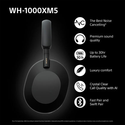 Sony WH-1000XM5 Premium Noise Cancelling Wireless Over-Ear Headphones
