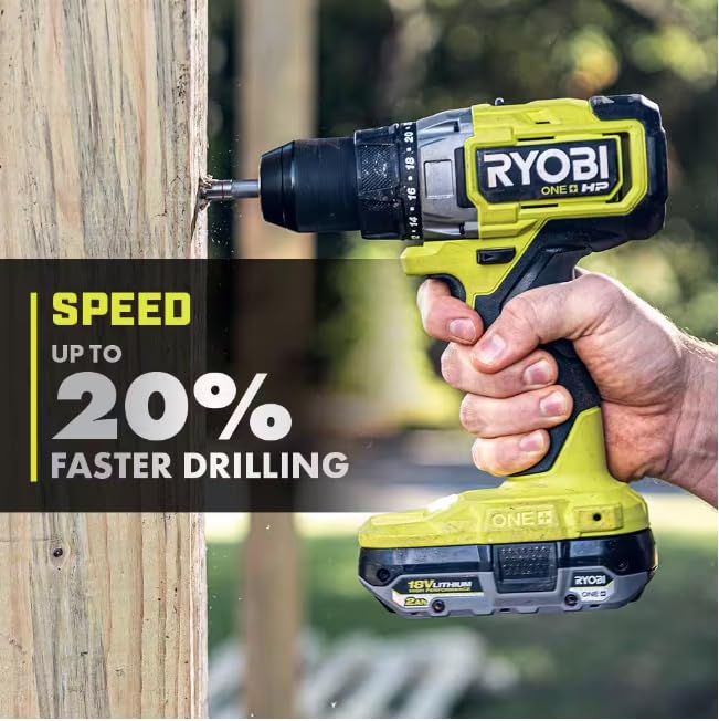 RYOBI ONE+ HP 18V Brushless Cordless Combo Kit w/ 1/2 in. Drill, 1/4 in.