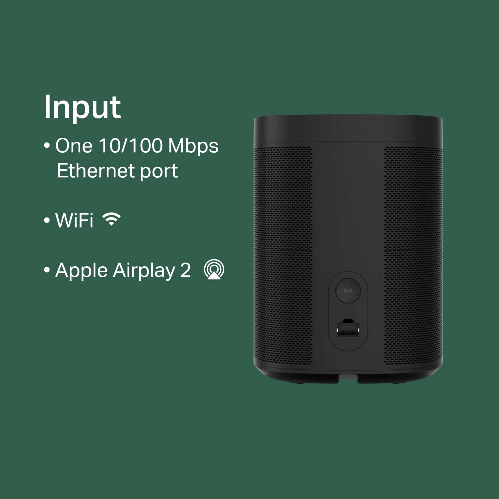 Sonos One (Gen 2) - The powerful Smart Speaker with Amazon Alexa Built-in, Black
