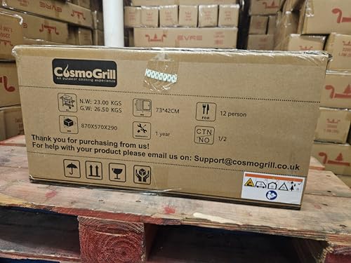 CosmoGrill Outdoor XXL Smoker Barbecue Charcoal Portable BBQ Grill | Lid Cover