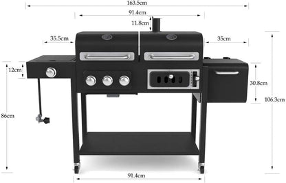 CosmoGrill Hybrid 4 Burner Barbecue with Waterproof Cover