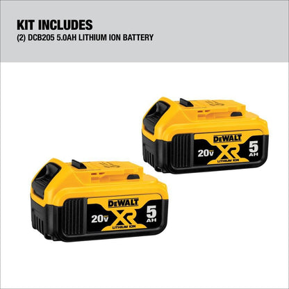 DEWALT 20V MAX Battery Starter Kit with 2 Batteries, 5.0Ah (DCB205-2CK)