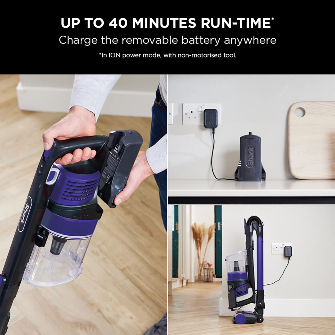 Shark Cordless Stick Vacuum Cleaner with Anti Hair Wrap, Up to 40 mins run-time