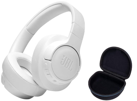 JBL Tune 710BT - Wireless Bluetooth Headphones Bundle with Deluxe CCI Carrying Case (White)