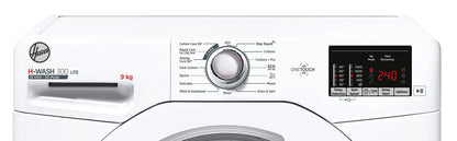 Hoover H-Wash 300 H3W492DE Free Standing Washing Machine, Rapid Wash Cycles, 9 kg Load, 1400 rpm, White