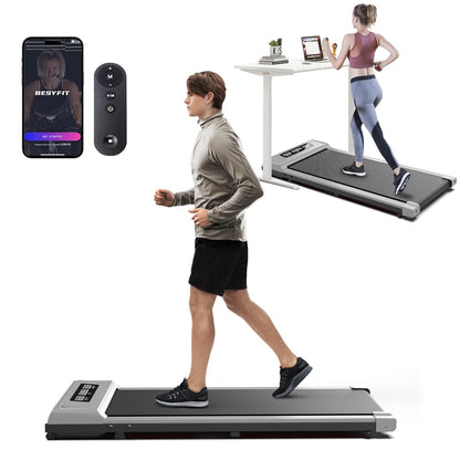 Compact Armless Treadmill for Small Spaces, Quiet Under-Desk Walking Pad