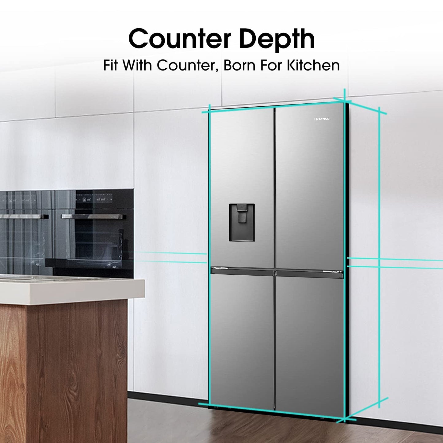 Hisense RQ560N4WCF Freestanding American Fridge Freezer Cross Door, No Frost, 454 liters, Stainless Steel  s