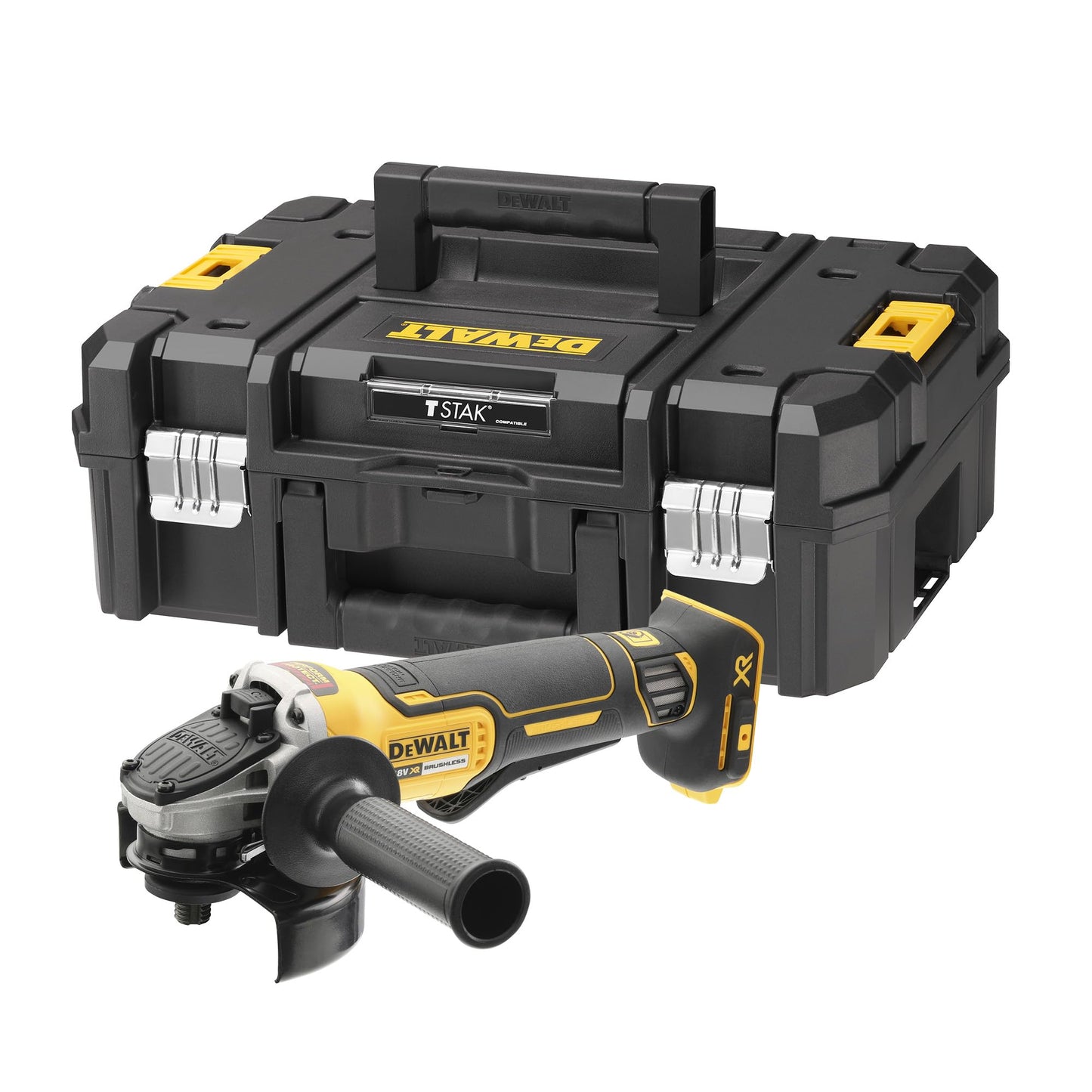 DEWALT 18V XR Brushless 125mm Paddle Switch Angle Grinder - Tool Only in TSTAK, DCG406NT-XJ