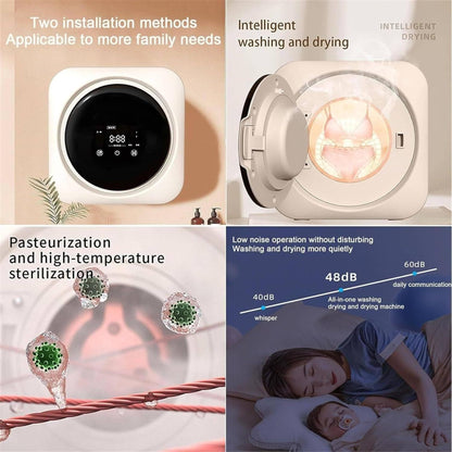 Wall Mounted Mini Automatic Washing Machine, Full-Automatic Washing Machine and Spin Dryer