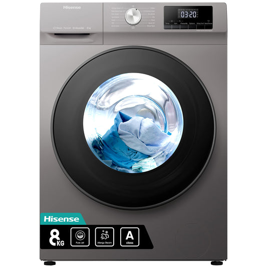 Hisense 3 Series WFQA8014EVJMT 8kg Washing Machine with 1400 rpm - Titanium - A Rated