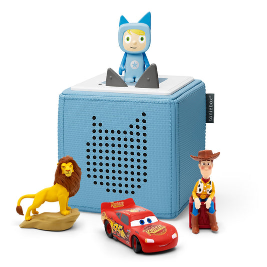 Tonies Toniebox Disney Classics bundle featuring 1 creative & 3 tonies - Lion King, Cars & Toy Story, Blue