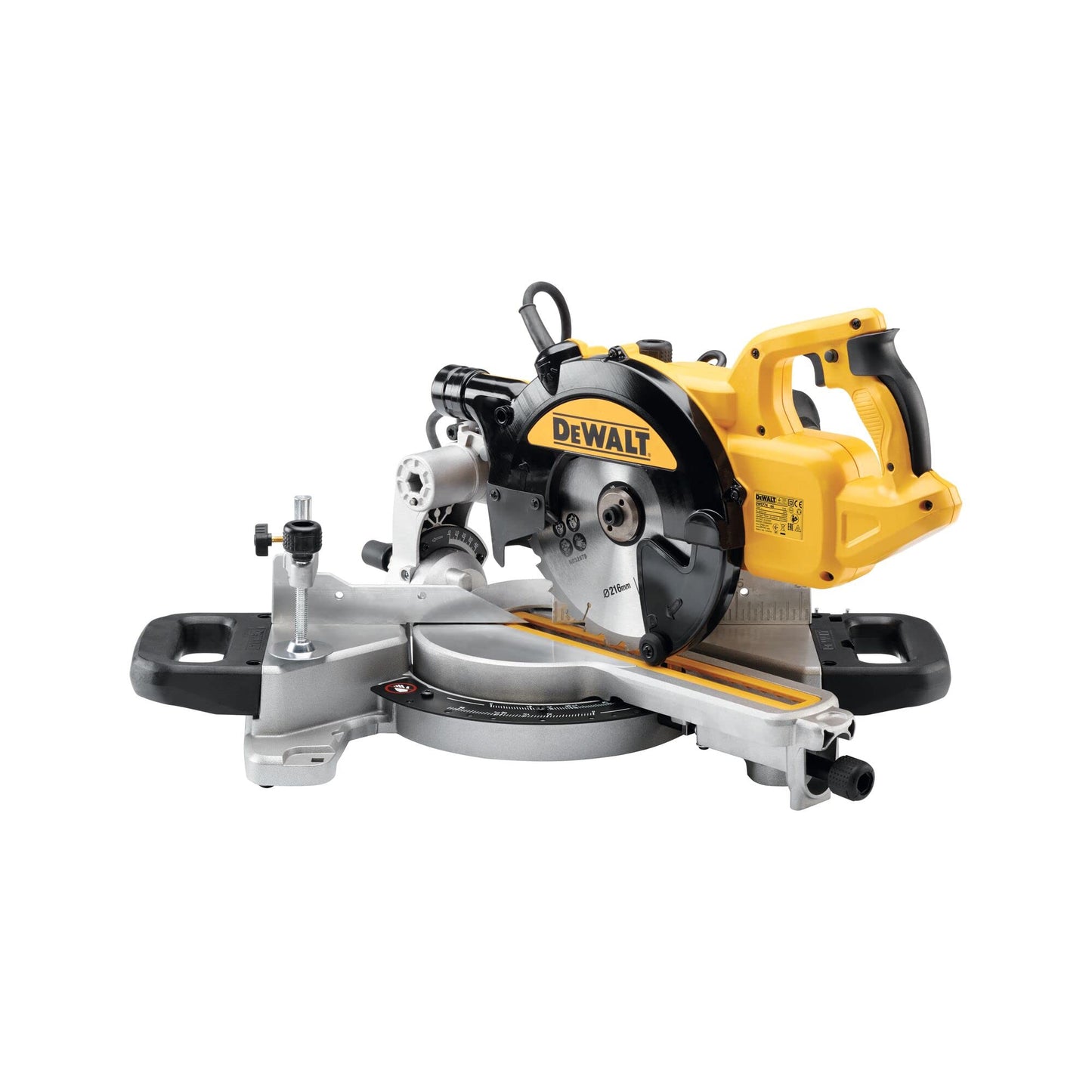 DEWALT DWS774-GB 216-mm 230V Slide Mitre Saw with XPS - Yellow/Black