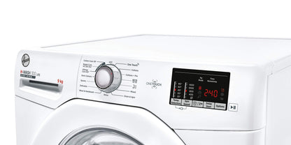 Hoover H-Wash 300 H3W492DE Free Standing Washing Machine, Rapid Wash Cycles, 9 kg Load, 1400 rpm, White