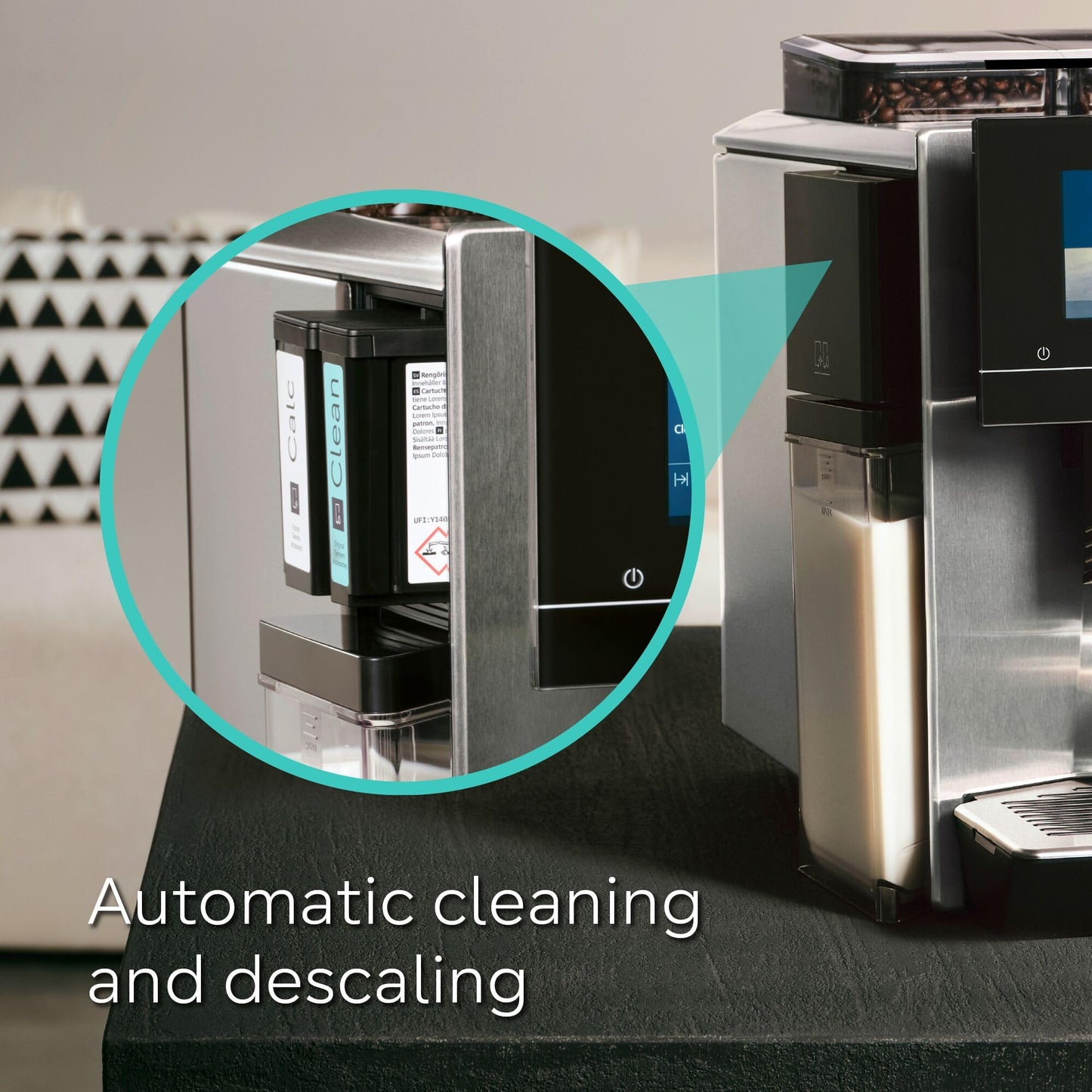 SIEMENS EQ900 Plus Fully Automatic Bean to Cup Coffee Machine, 6.8" Touch Screen Display