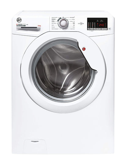 Hoover H-Wash 300 H3W492DE Free Standing Washing Machine, Rapid Wash Cycles, 9 kg Load, 1400 rpm, White