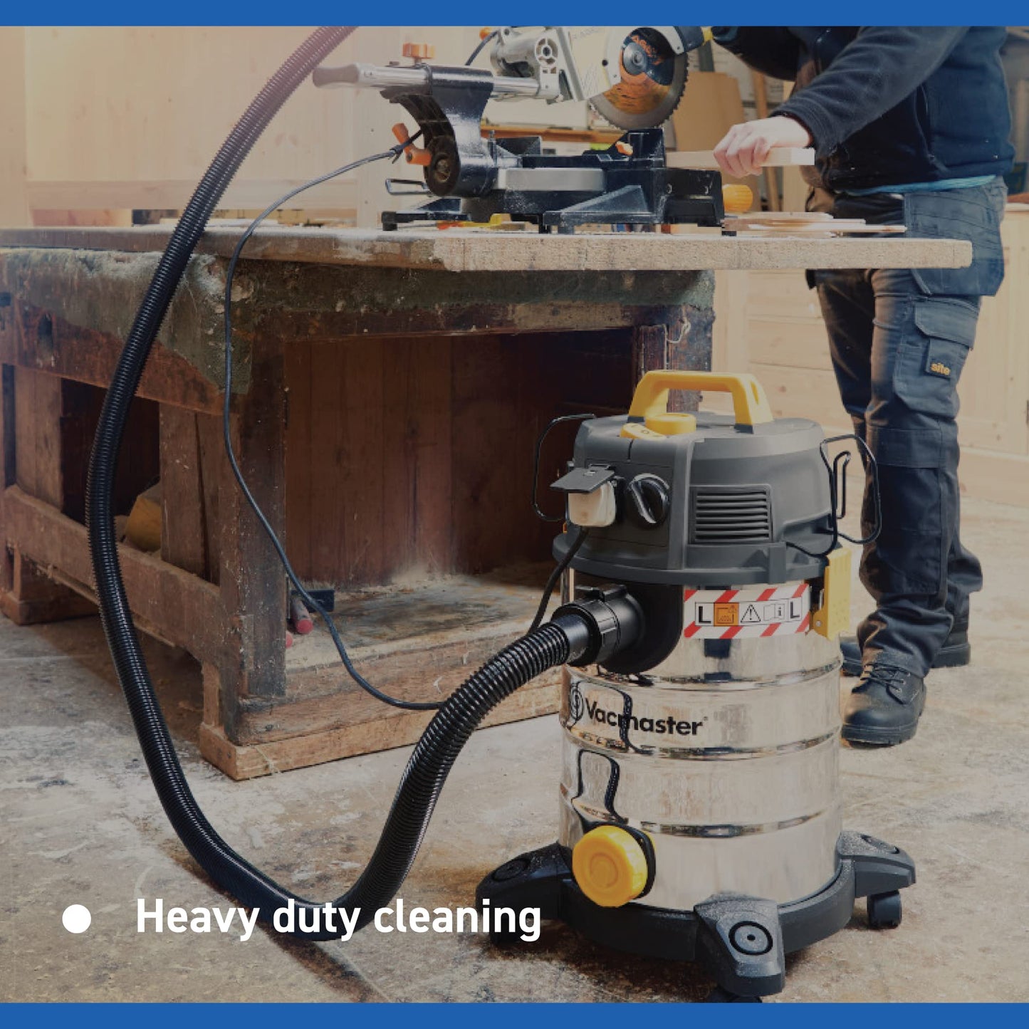 Vacmaster Wet & Dry Vacuum Cleaner 30L with Push Clean Filter. 240V L Class Industrial Dust Extractor.