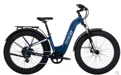Aventon Aventure.2 Step-Through Fat Tire E-bike in Cobalt Blue