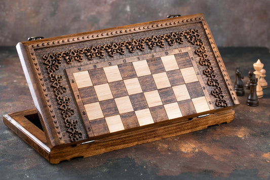 Handmade Wooden Chess Set, High Quality Chess Pieces, Personalized gift